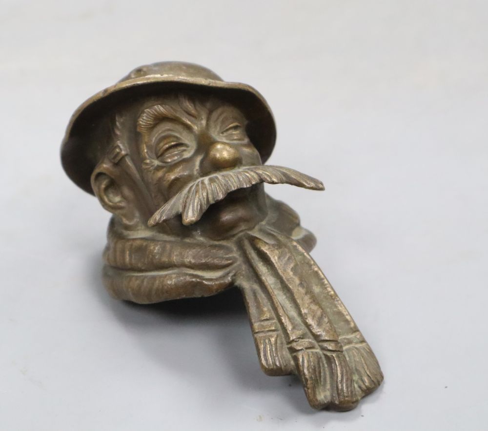 A WWI bronze model of Old Bill as a car mascot